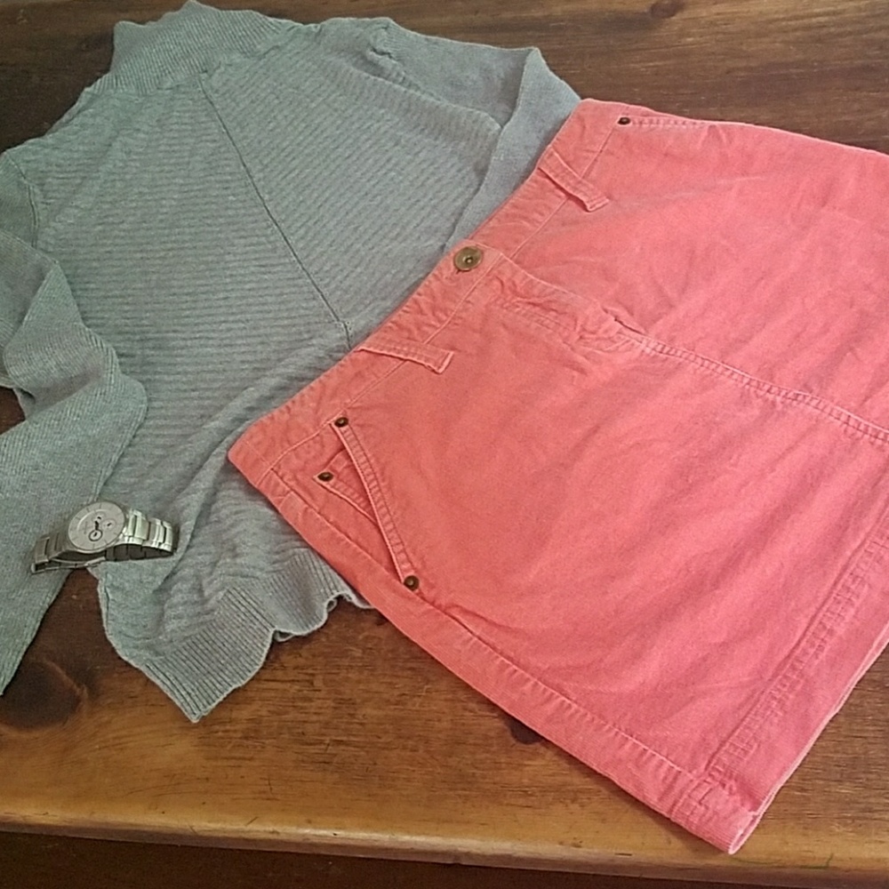 Vineyard vines coral corduroy skirt
